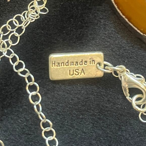 Calinana Handmade Carnelian Pendant - 32" Silver-tone Necklace - Handmade In USA - Picture 3 of 5